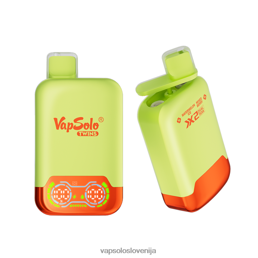 VapSolo TWINS vape za enkratno uporabo | Vapsolo Buy PFFBJ234 led iz lubenice in mešanica jagodičja