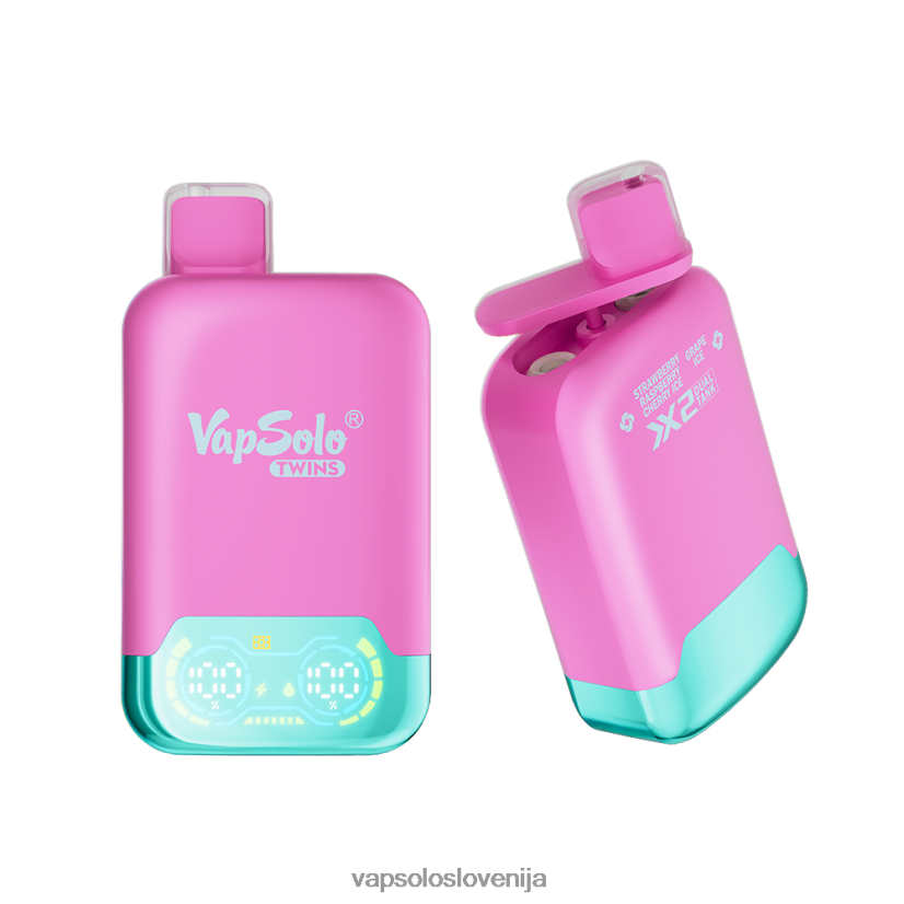VapSolo TWINS vape za enkratno uporabo | Vapsolo Disposable PFFBJ233 jagoda malina češnjev led & grozdni led