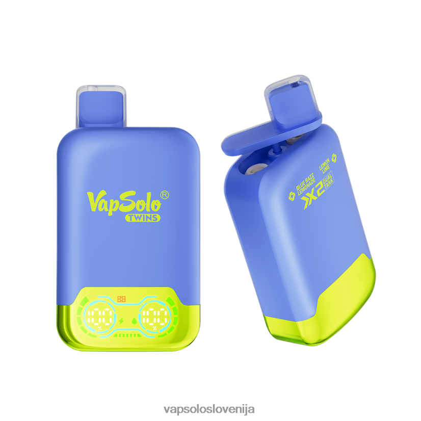 VapSolo TWINS vape za enkratno uporabo | Vapsolo Ljubljana PFFBJ226 modra razz limonada & limonina limeta