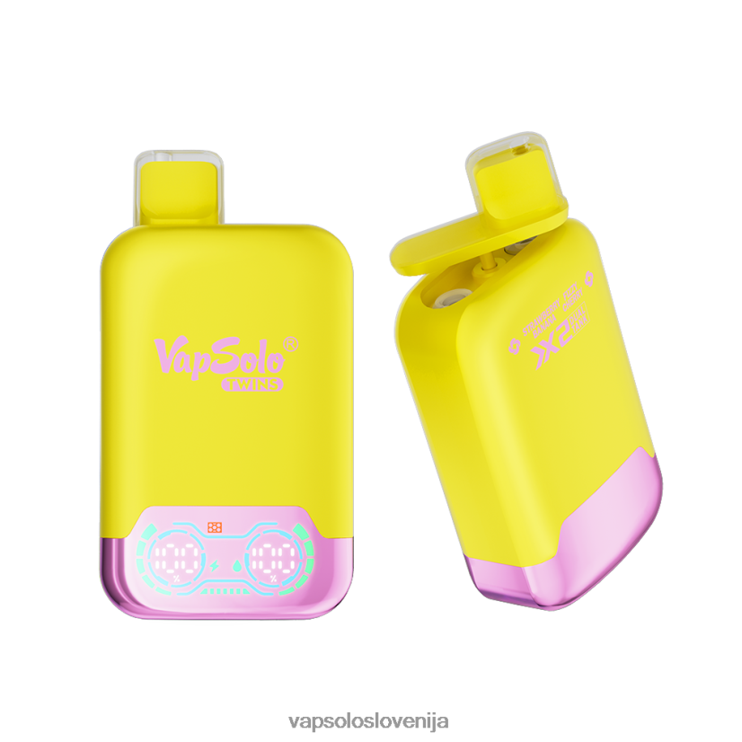 VapSolo TWINS vape za enkratno uporabo | Vapsolo Ljubljana PFFBJ232 jagodna banana & gazirana češnja