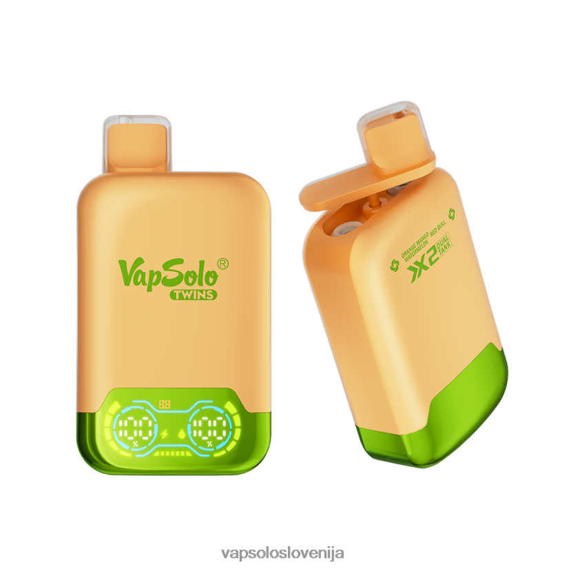 VapSolo TWINS vape za enkratno uporabo | Vapsolo Review PFFBJ230 pomaranča mango lubenica & red bull