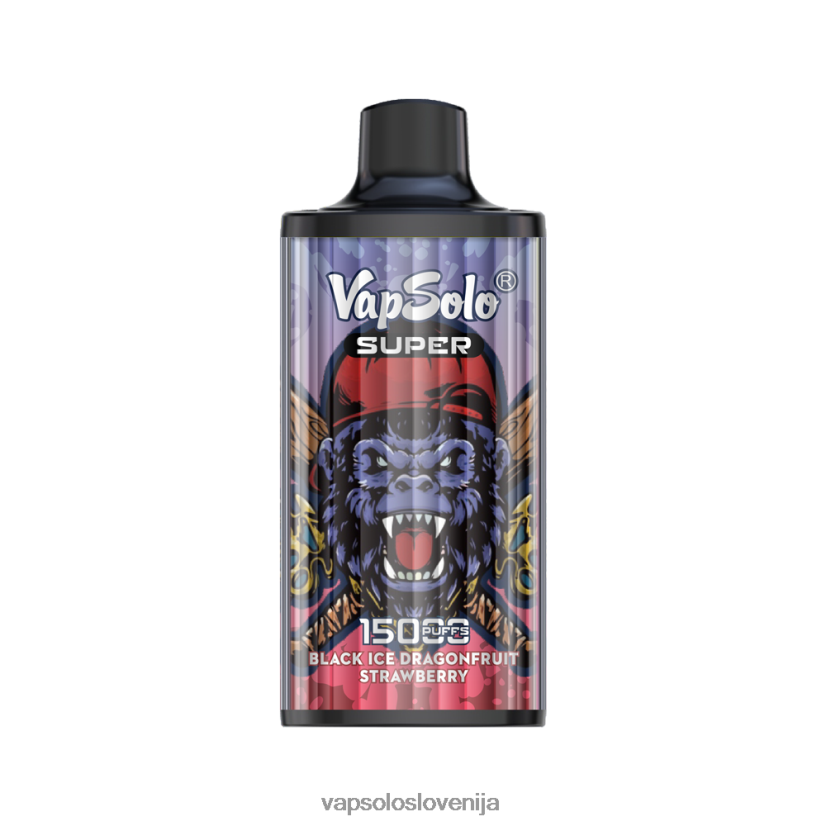 VapSolo SUPER vape za enkratno uporabo | Vapsolo Slovenija PFFBJ213 črni led drangofruit jagoda